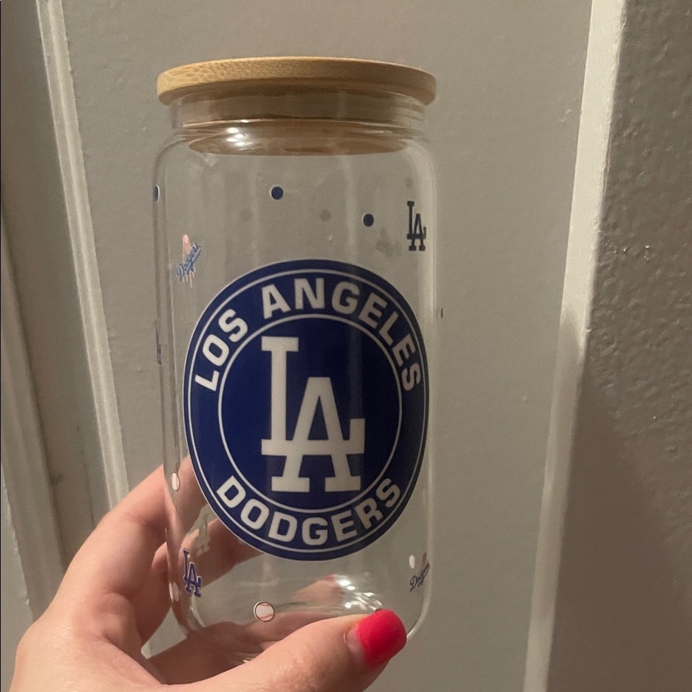 Los Angeles Dodgers Glass Jar with Lid